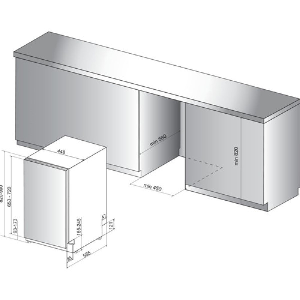 Посудомийна машина HOTPOINT ARISTON HSIO3O23WFE