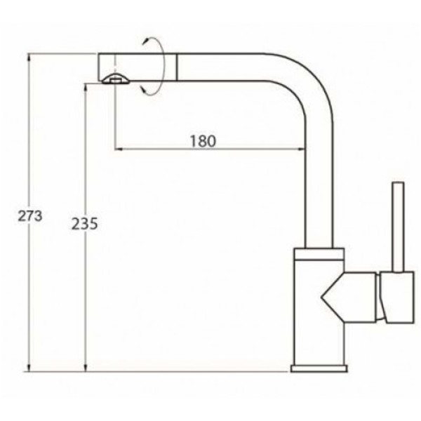 Кухонний змішувач AQUASANITA Forte 5553-T Graphite