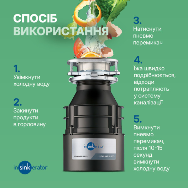 Подрібнювач харчових відходів INSINKERATOR Standart 460