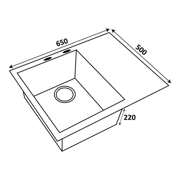 Кухонна мийка VENTOLUX HMKS LW 6550 PVD BK 3.0/.08