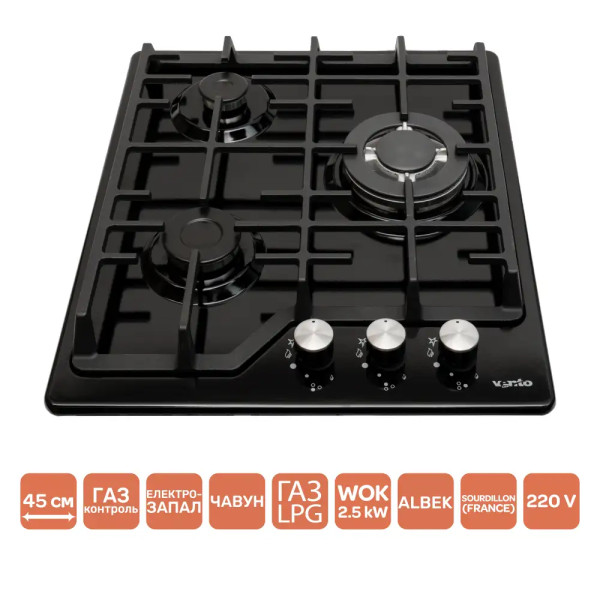 Варильна поверхня VENTOLUX HG430-L3 CEST (BK)