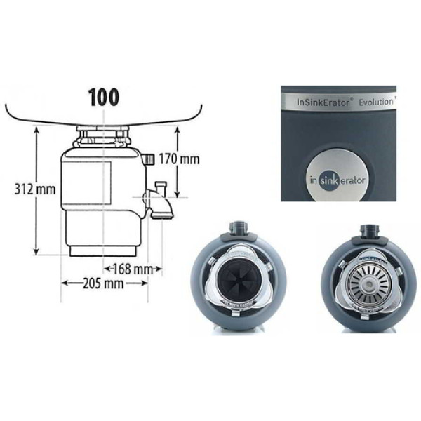 Подрібнювач харчових відходів INSINKERATOR MODEL EVOLUTION 100