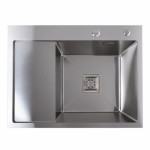 Кухонна мийка PLATINUM 65*50 R Handmade (квадратний сифон 3,0/1)