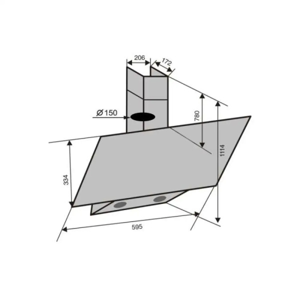 Витяжка VENTOLUX MIRROR 60 MBG (1000) TC MS