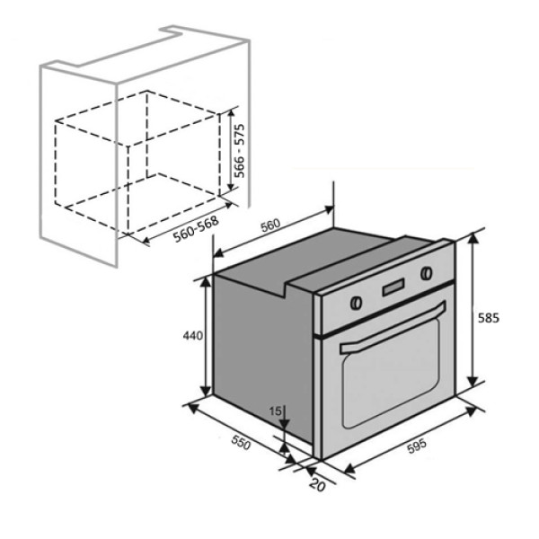 Духова шафа VENTOLUX CHESTER 6 TC (WH)