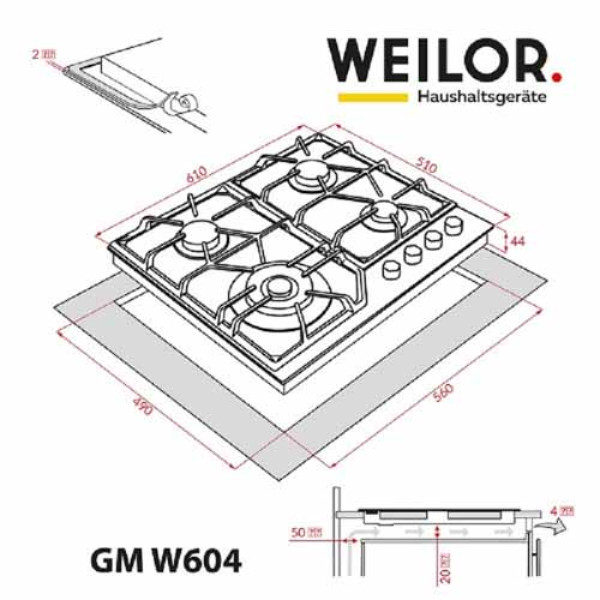 Варильна поверхня WEILOR GM W 604 WH