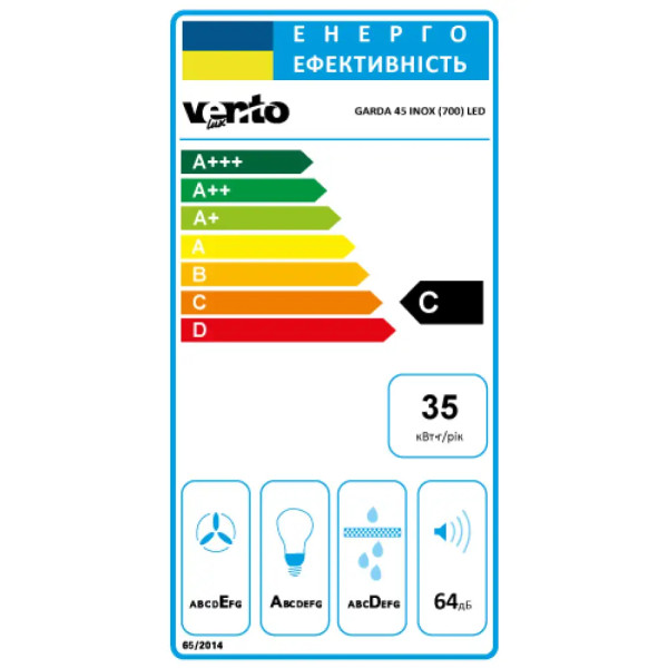Витяжка VENTOLUX GARDA 45 INOX (700) LED