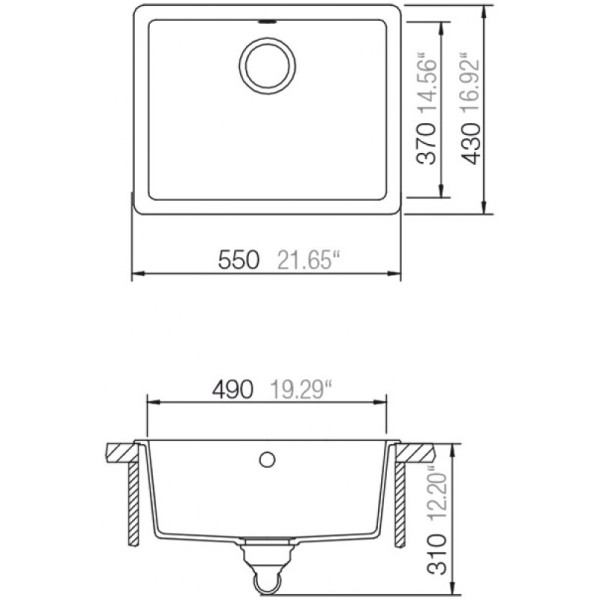 Кухонна мийка SCHOCK QUADRO N-100 onyx