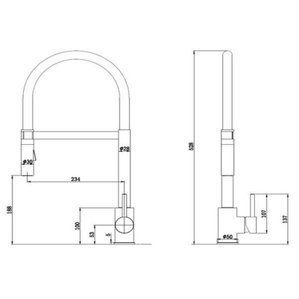 Кухонний змішувач FABIANO FKM 43C SS Inox