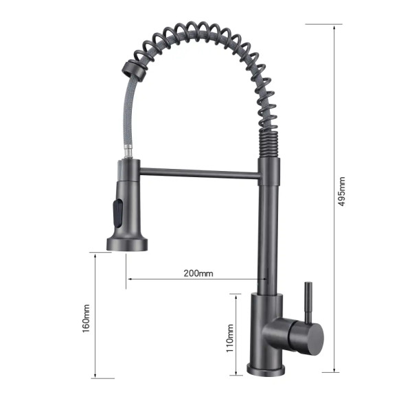 Кухонний змішувач VENTOLUX KFPFH07 PVD BK 2F