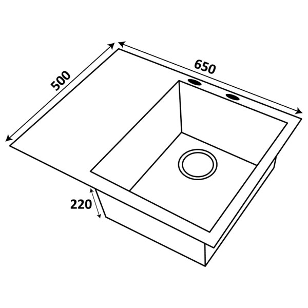 Кухонна мийка VENTOLUX HMKS RW 6550 PVD BK 3.0/.08