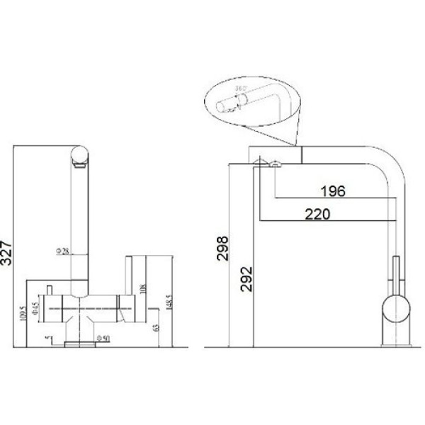 Кухонний змішувач FABIANO FKM 317 SS Inox