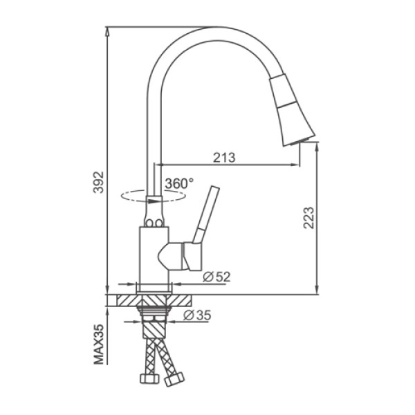 Кухонний змішувач FRAP F4044-9