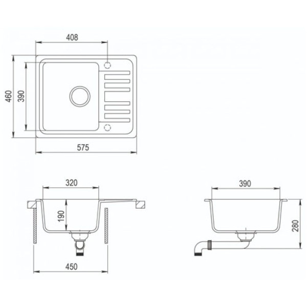 Кухонна мийка AQUASANITA NOTA SQ 102AW-222 Graphite