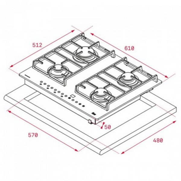Варильна поверхня TEKA CGW LUX 60 4G AI AL CI