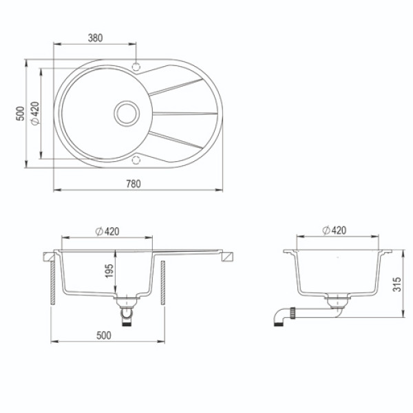 Кухонна мийка AQUASANITA CLARUS SR 101AW-202 Alumetallic