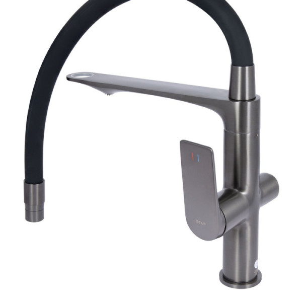 Кухонний змішувач Q-TAP Vlasta New QTVLA364GMB45649 Gunmetal Black PVD
