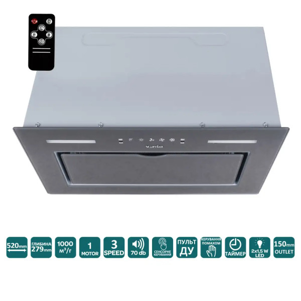 Витяжка VENTOLUX PUNTO 520/279 GRS (1000) TRC MS