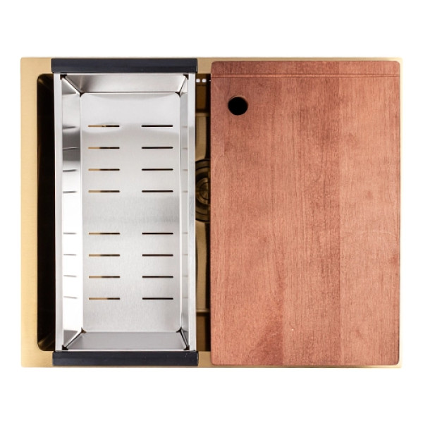 Кухонна мийка  CM 54*44 PVD золото Workstation Handmade монтаж під стільницю