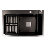 Кухонна мийка PLATINUM 78*50С R PVD Black Handmade (поглиблена полиця)