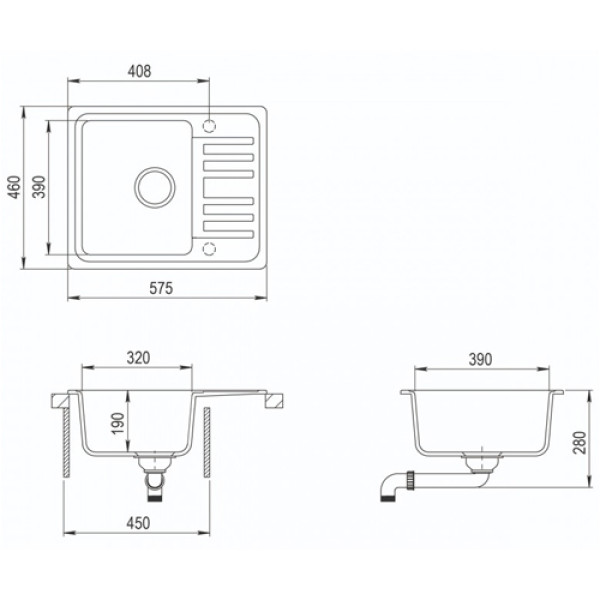 Кухонна мийка AQUASANITA NOTA SQ 102AW-601 Black metallic
