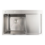 Кухонна мийка PLATINUM 78*48 L Handmade (два отвори,круглий сифон 3,0/,08)