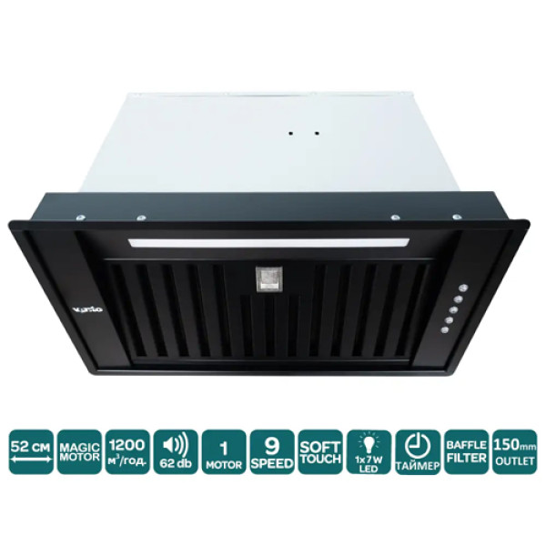 Витяжка VENTOLUX PUNTO 60 BK (1200) ST MM BF