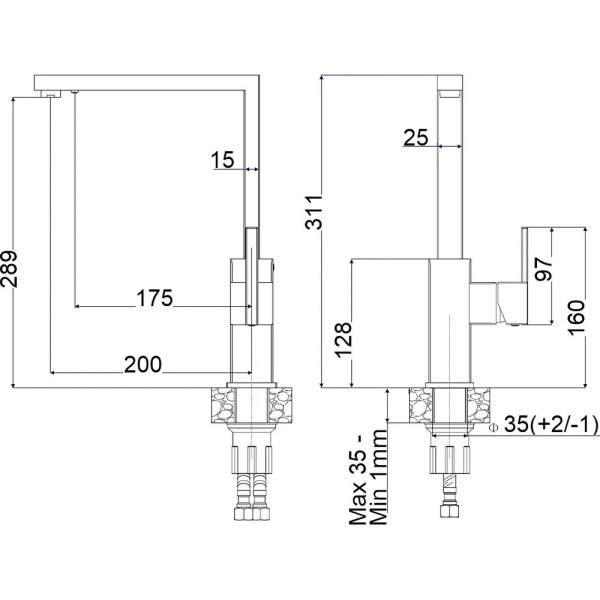 Кухонний змішувач FABIANO FKM 3123 SS Inox