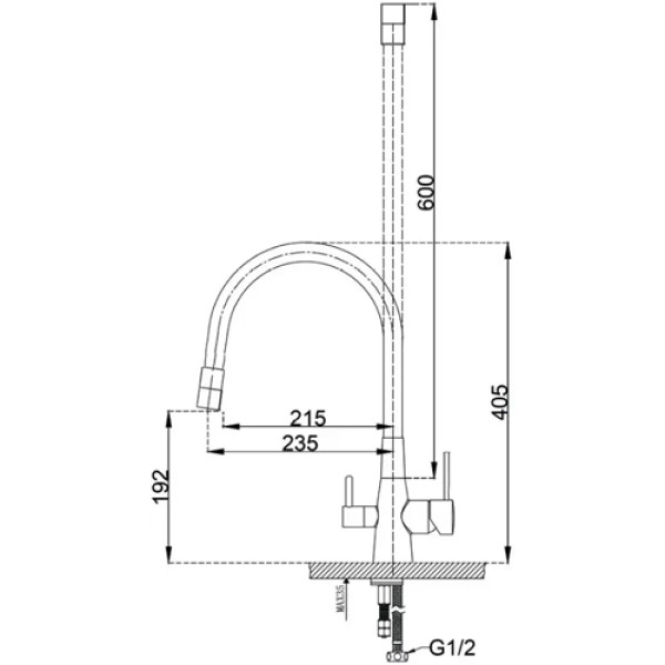 Кухонний змішувач FABIANO FKM 3126 SS Flex Nano Graphite
