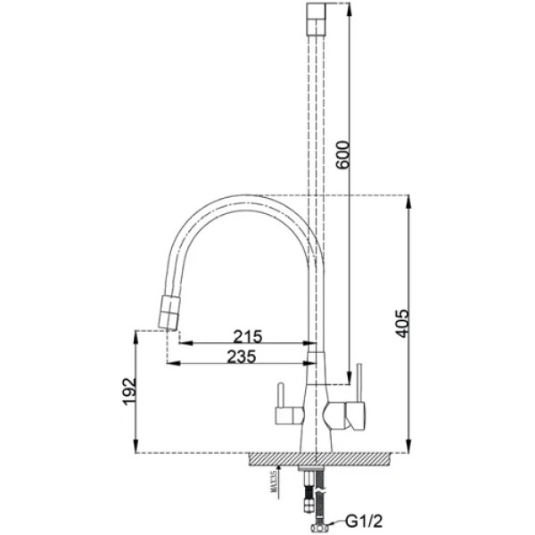 Кухонний змішувач FABIANO FKM 3121 Flex Inox