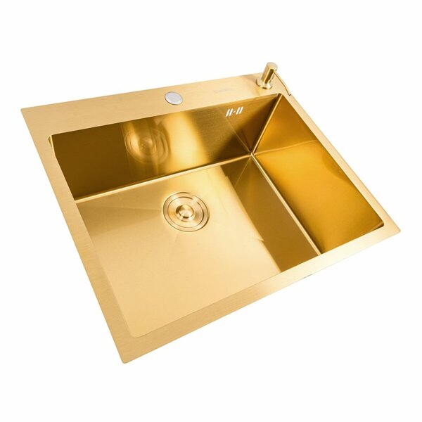 Кухонна мийка VALESO 60*50 PVD Gold Handmade (сифон круглий,3,0/0,8)