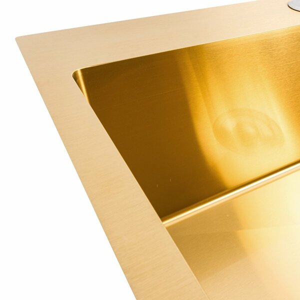 Кухонна мийка VALESO 60*50 PVD Gold Handmade (сифон круглий,3,0/0,8)