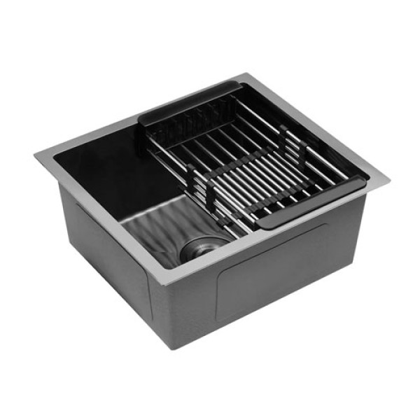 Кухонна мийка KRONER KRP PVD Schwarze - 4843HM (3.0/1.0мм)